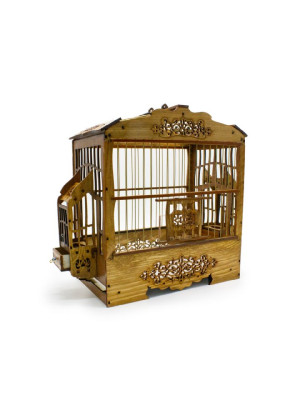 BİRDLİFE BOMBELİ LÜX OYMALI AHŞAP KUŞ KAFESİ 